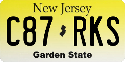 NJ license plate C87RKS
