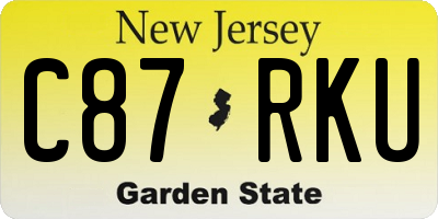 NJ license plate C87RKU