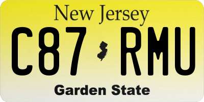 NJ license plate C87RMU