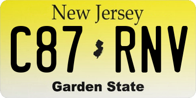 NJ license plate C87RNV