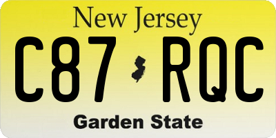 NJ license plate C87RQC