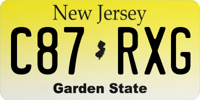 NJ license plate C87RXG