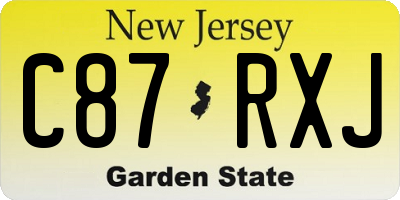 NJ license plate C87RXJ