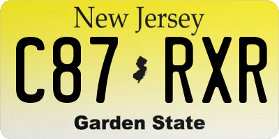 NJ license plate C87RXR