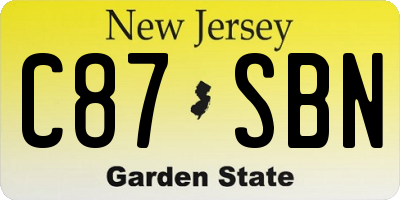 NJ license plate C87SBN