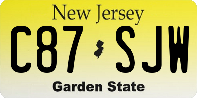 NJ license plate C87SJW