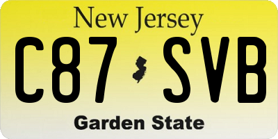 NJ license plate C87SVB