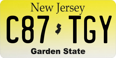 NJ license plate C87TGY