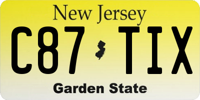 NJ license plate C87TIX