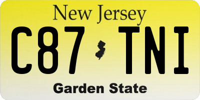 NJ license plate C87TNI