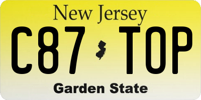 NJ license plate C87TOP