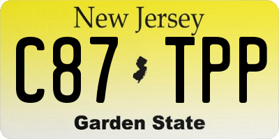 NJ license plate C87TPP