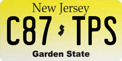 NJ license plate C87TPS
