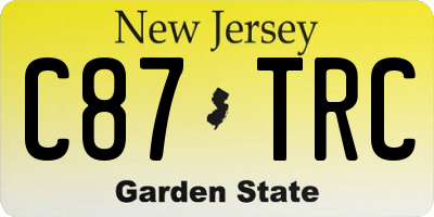 NJ license plate C87TRC