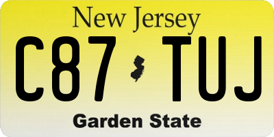 NJ license plate C87TUJ