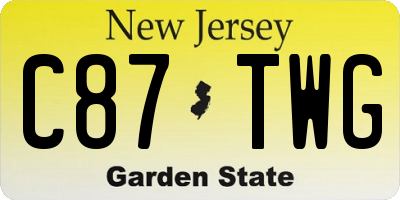 NJ license plate C87TWG