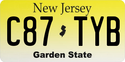 NJ license plate C87TYB
