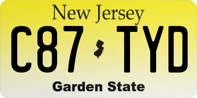 NJ license plate C87TYD