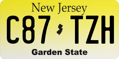 NJ license plate C87TZH