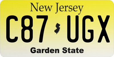 NJ license plate C87UGX
