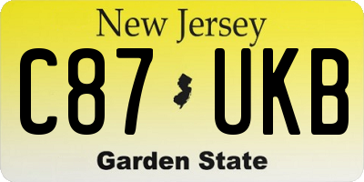 NJ license plate C87UKB