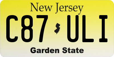 NJ license plate C87ULI