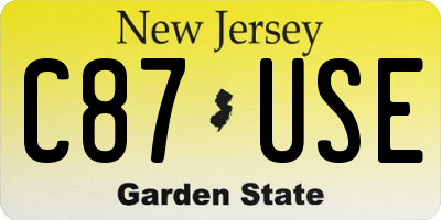 NJ license plate C87USE