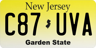NJ license plate C87UVA