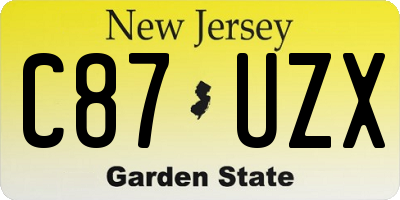 NJ license plate C87UZX