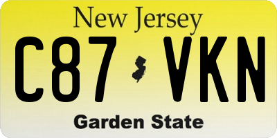 NJ license plate C87VKN