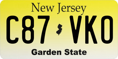 NJ license plate C87VKO