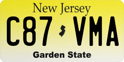NJ license plate C87VMA