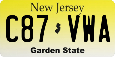 NJ license plate C87VWA