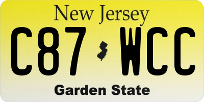 NJ license plate C87WCC