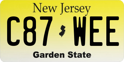 NJ license plate C87WEE