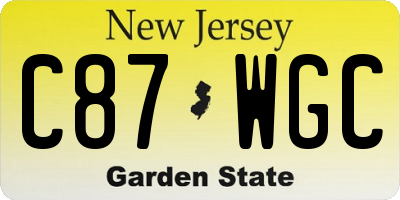 NJ license plate C87WGC