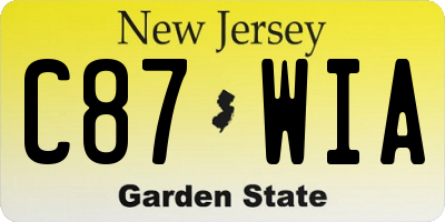 NJ license plate C87WIA