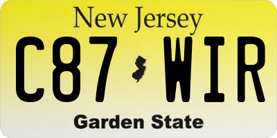 NJ license plate C87WIR
