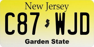 NJ license plate C87WJD