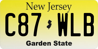 NJ license plate C87WLB