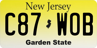 NJ license plate C87WOB