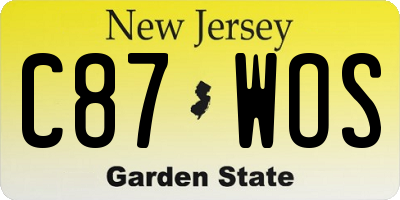 NJ license plate C87WOS