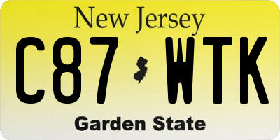 NJ license plate C87WTK