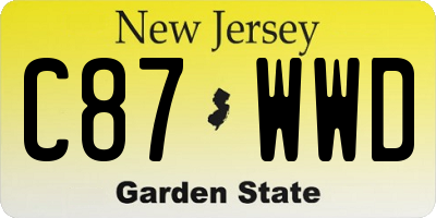 NJ license plate C87WWD