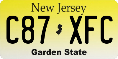NJ license plate C87XFC
