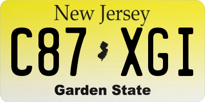 NJ license plate C87XGI