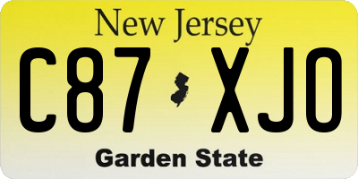 NJ license plate C87XJO