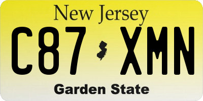 NJ license plate C87XMN