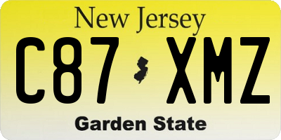 NJ license plate C87XMZ