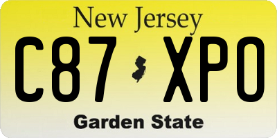 NJ license plate C87XPO
